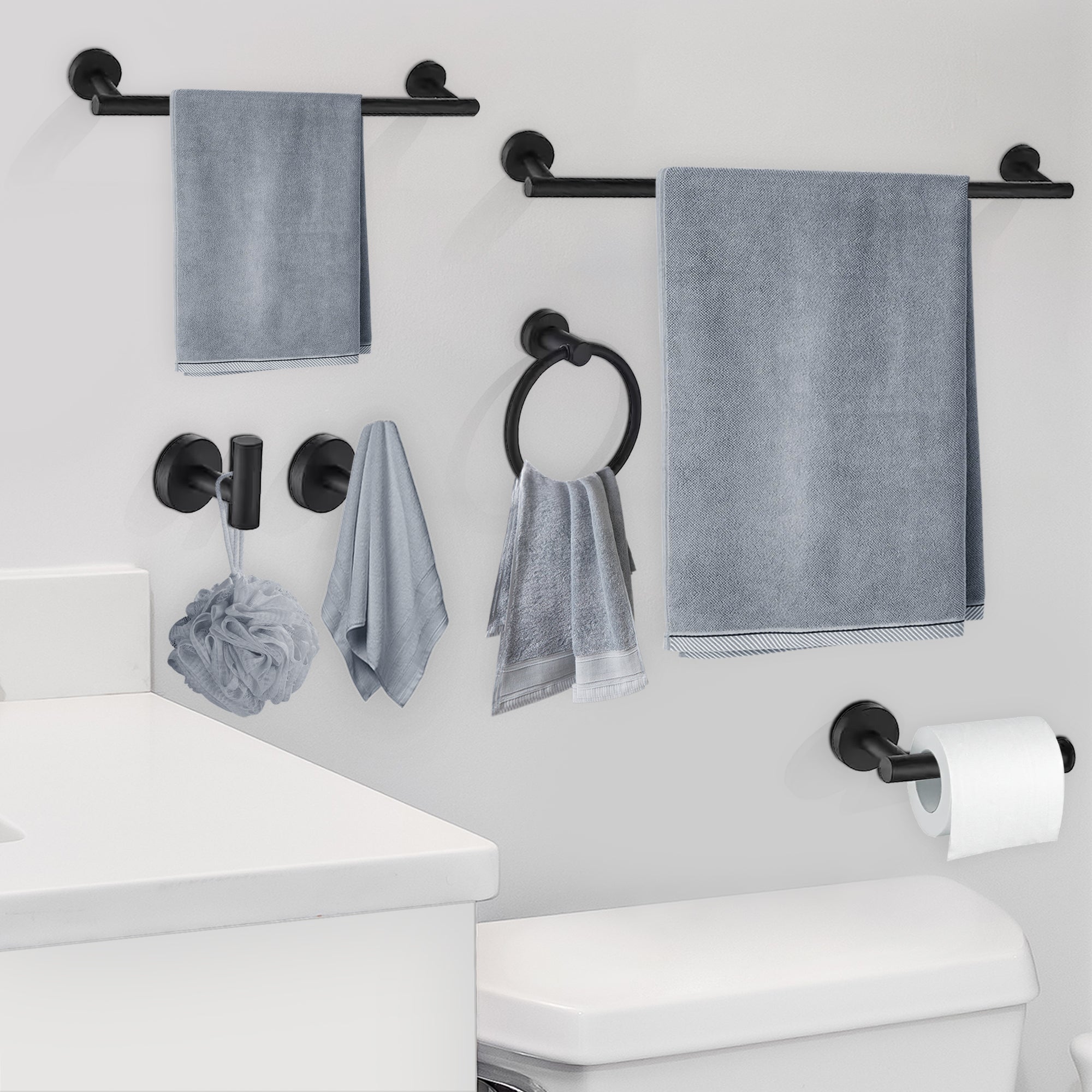 YULIKA Modern 5/6 - Piece Bathroom Hardware Set