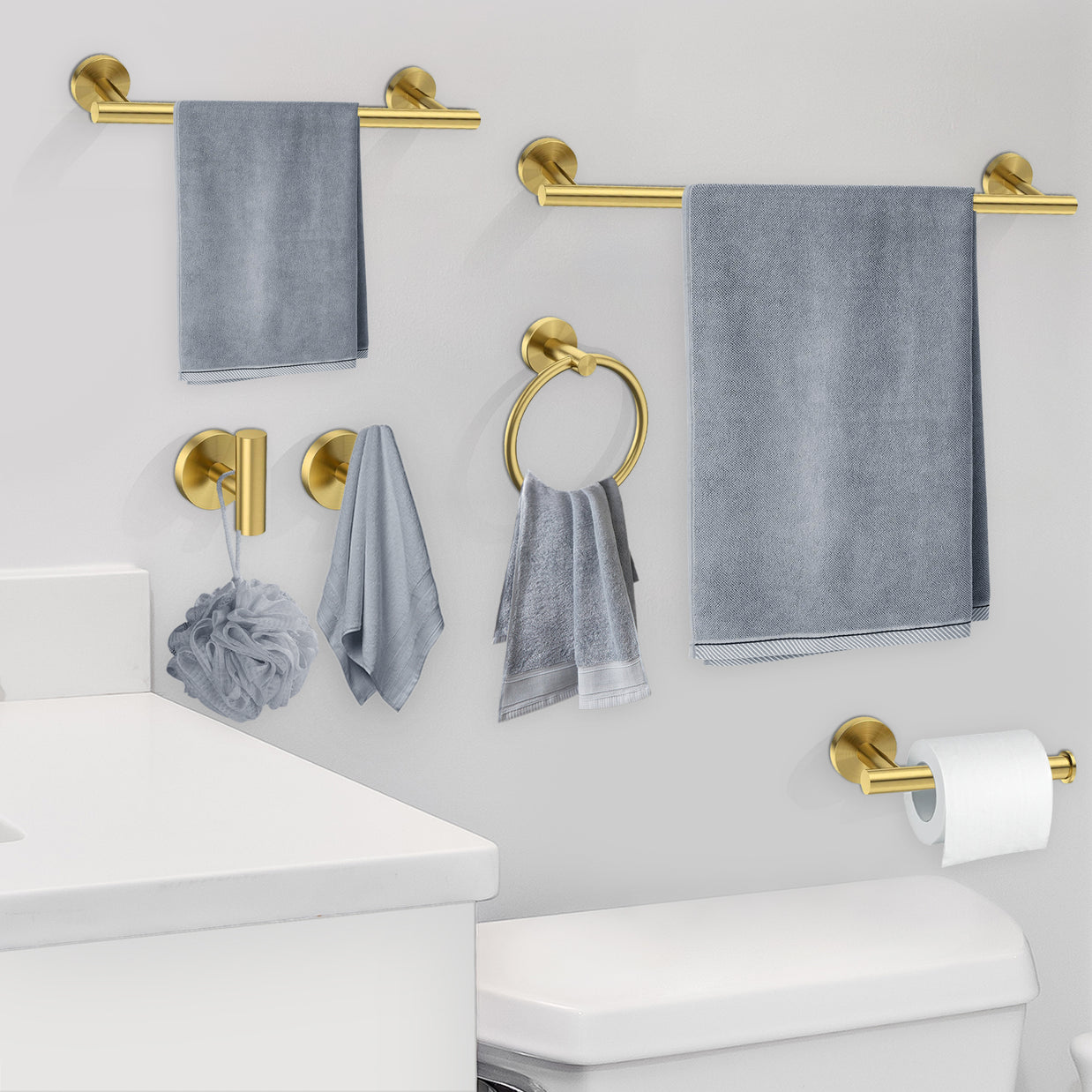 YULIKA Modern 5/6 - Piece Bathroom Hardware Set