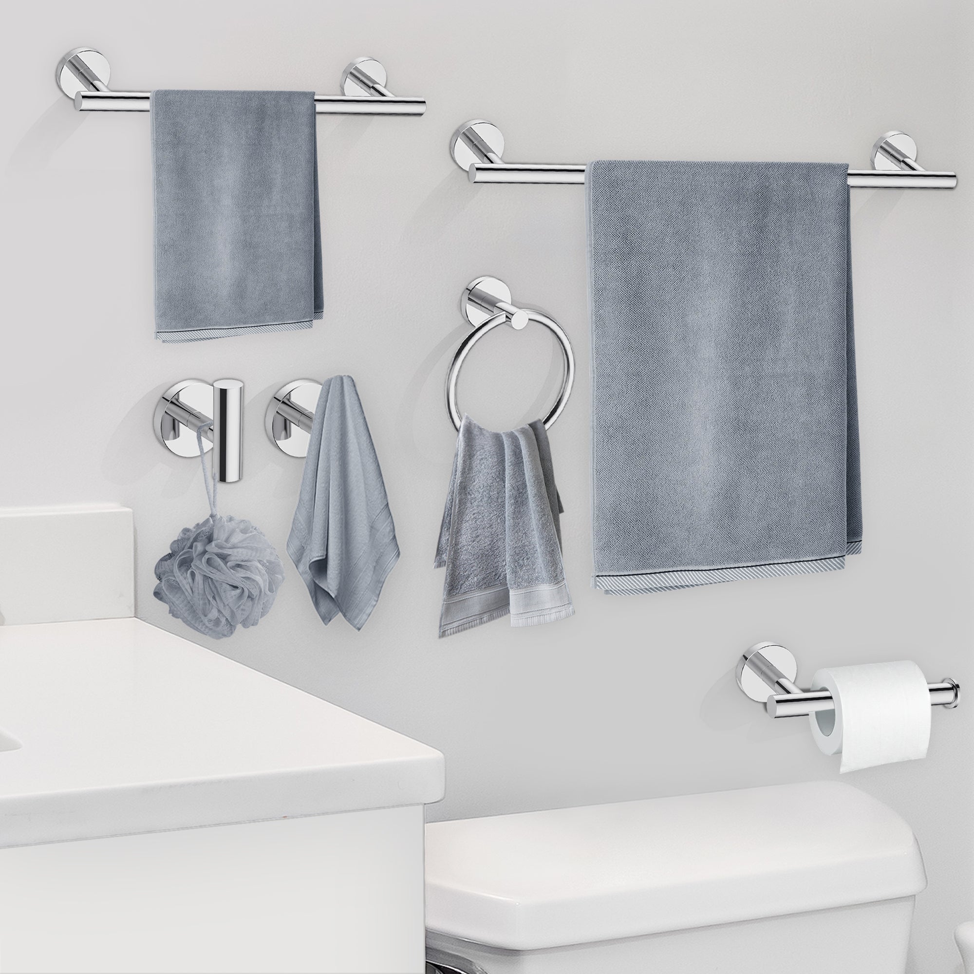 YULIKA Modern 5/6 - Piece Bathroom Hardware Set