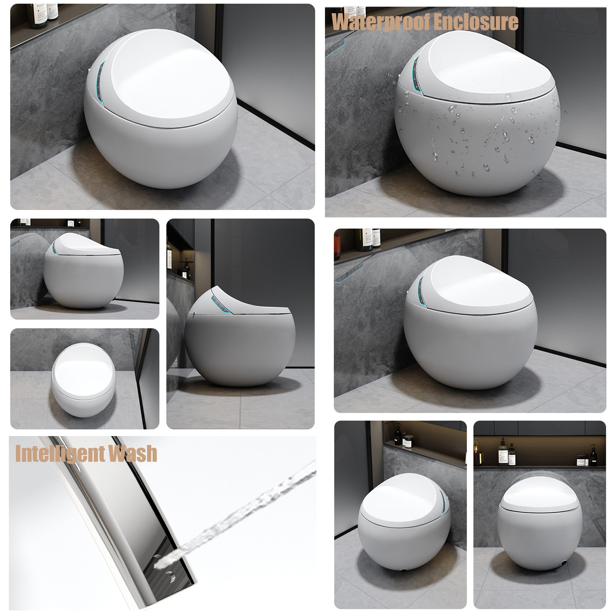 YULIKA-ST003 Spherical Smart Toilet One piece Auto Open Close Lid Toilet with Adjustable Heated Seat