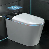 YULIKA U7 Elongated Smart Bidet Toilet, 1.28 GPF Dual Flush with Heated Seat, Foam Shield, Auto Open/Close, Warm Water and Air Dryer – White