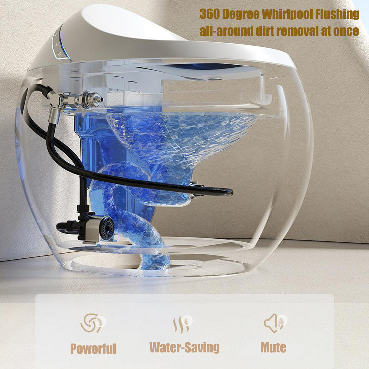YULIKA-ST003 Spherical Smart Toilet One piece Auto Open Close Lid Toilet with Adjustable Heated Seat