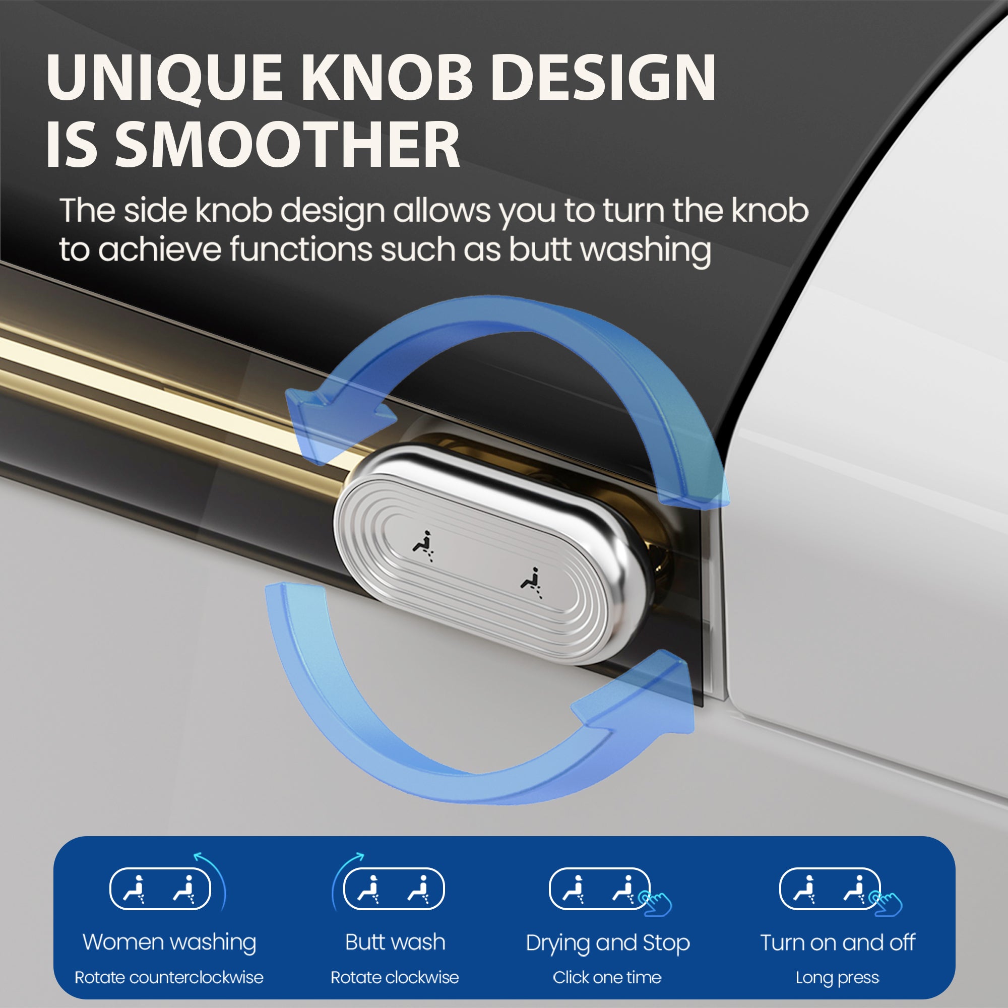 YULIKA U7 Elongated Smart Bidet Toilet, 1.28 GPF Dual Flush with Heated Seat, Foam Shield, Auto Open/Close, Warm Water and Air Dryer – White