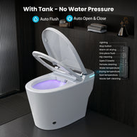 YULIKA-ST001 Radar Sensing Elongated Bidet Comfort Chair Height Floor Mounted Smart Toilet One-Piece Bidet Toilet with LED Screen(Seat Included)