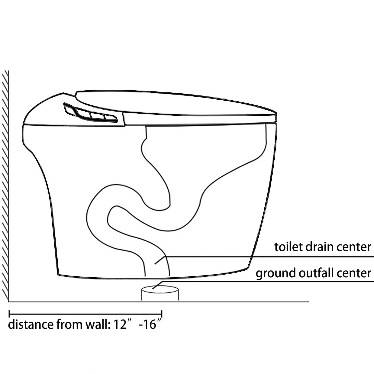 YULIKA-ST004 1.31 Gallons Per Minute GPF Elongated Floor Mounted Bidet Toilet One-piece Smart Toilet with Water Tank (Seat Included)