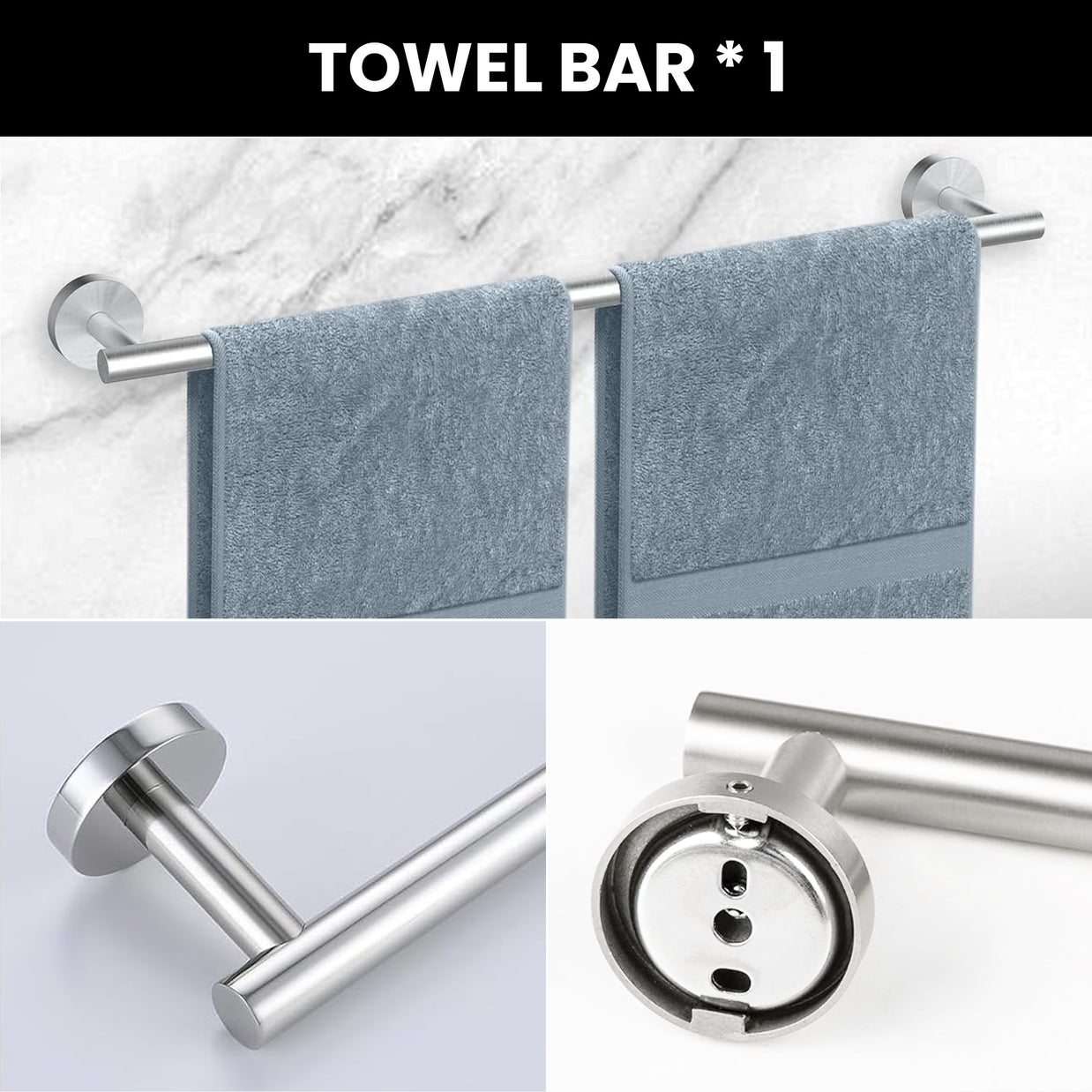 YULIKA Modern 5/6 - Piece Bathroom Hardware Set