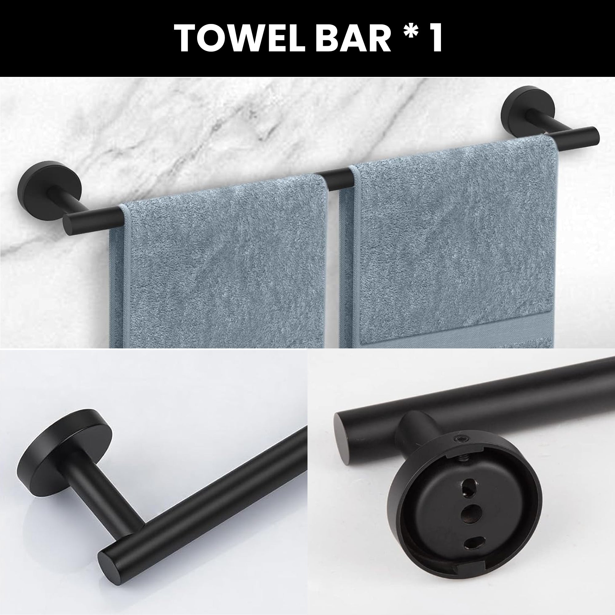 YULIKA Modern 5/6 - Piece Bathroom Hardware Set