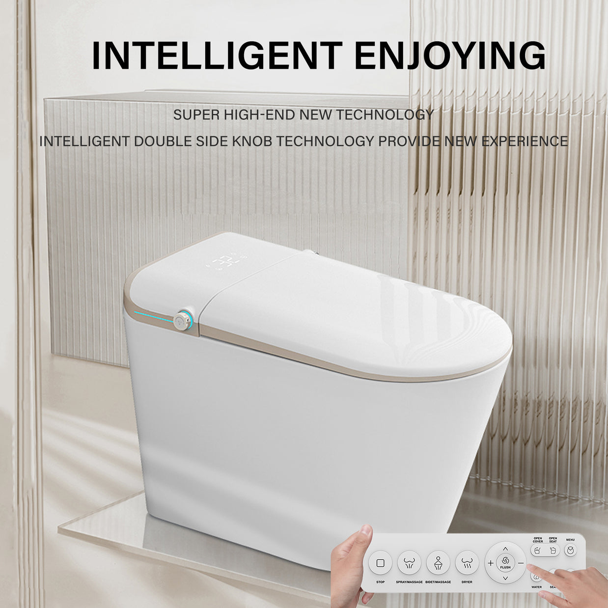 YULIKA-U2 Aromasphy Fragant System Elongated Floor Mounted Bidet Toilet 1.3 Gallons Per Minute GPF Smart Toilet