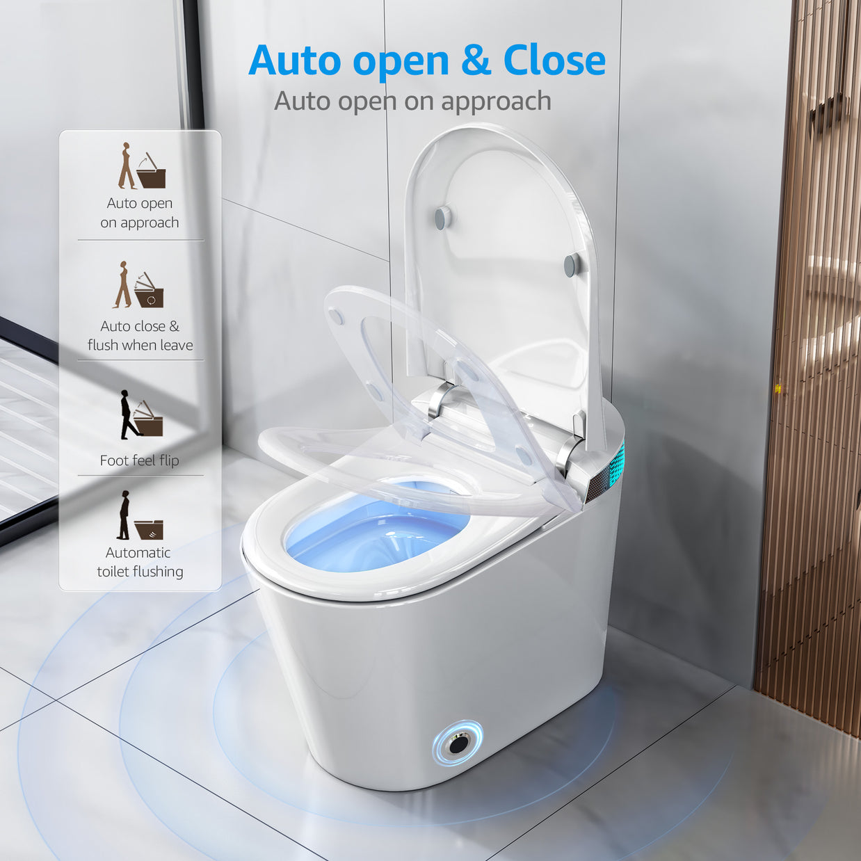 YULIKA-G5 1.31 Gallons Per Minute GPF Elongated Floor Mounted Bidet Smart Toilet with Aromasphy System