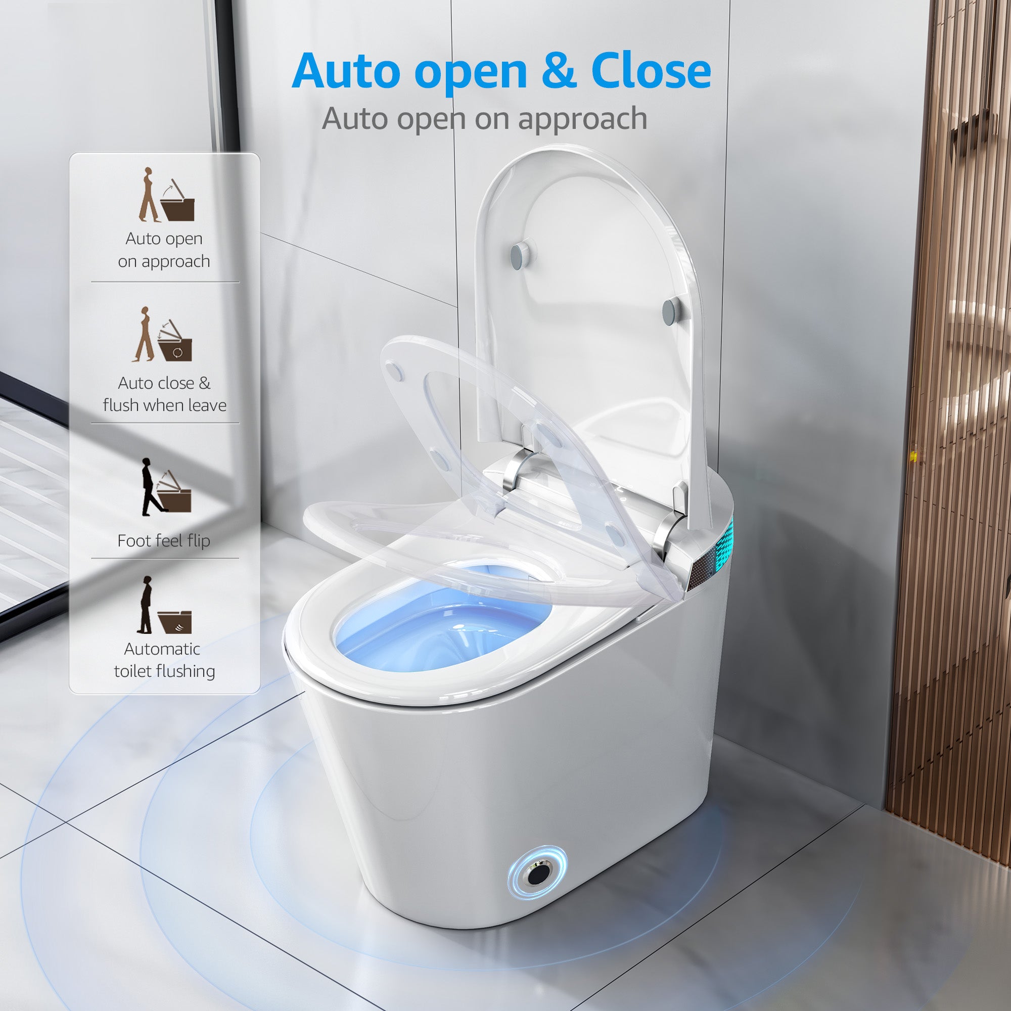 YULIKA-G5 1.31 Gallons Per Minute GPF Elongated Floor Mounted Bidet Smart Toilet with Aromasphy System