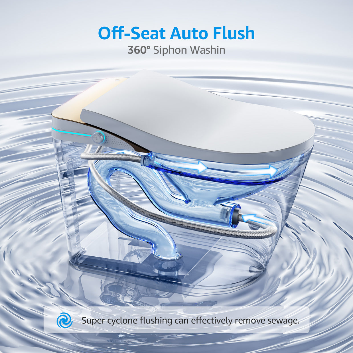 YULIKA-K1 Digital Screen Elongated Floor Mounted Bidet Smart Toilet for Bedroom