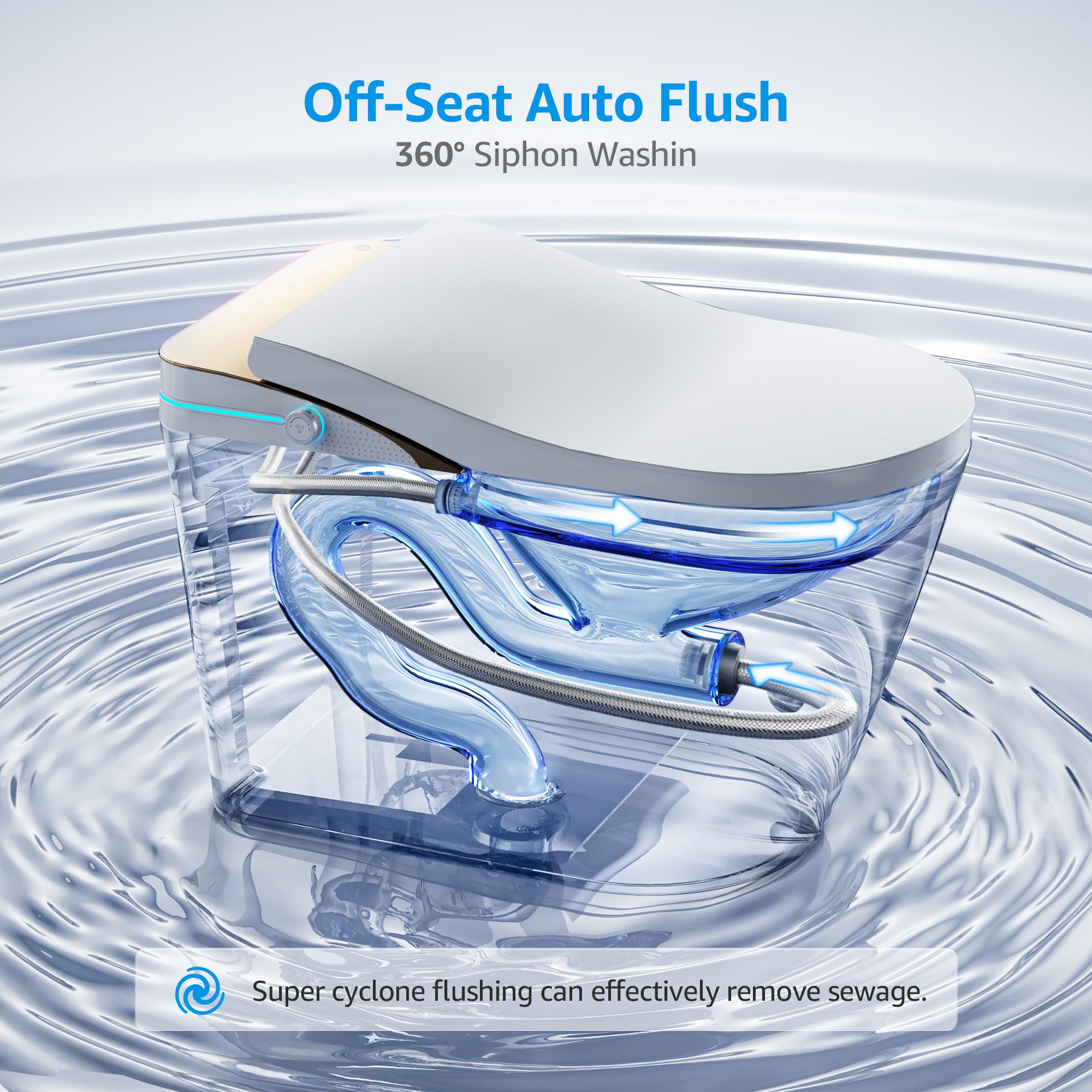 YULIKA-K1 Digital Screen Elongated Floor Mounted Bidet Smart Toilet for Bedroom