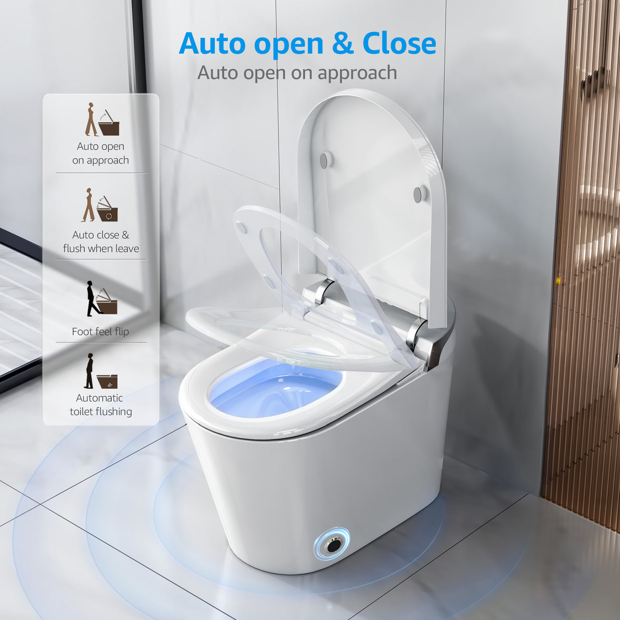 YULIKA-G7 PRO 1.31 Gallons Per Minute GPF Elongated Floor Mounted Smart Bide Toilet with Aromasphy System