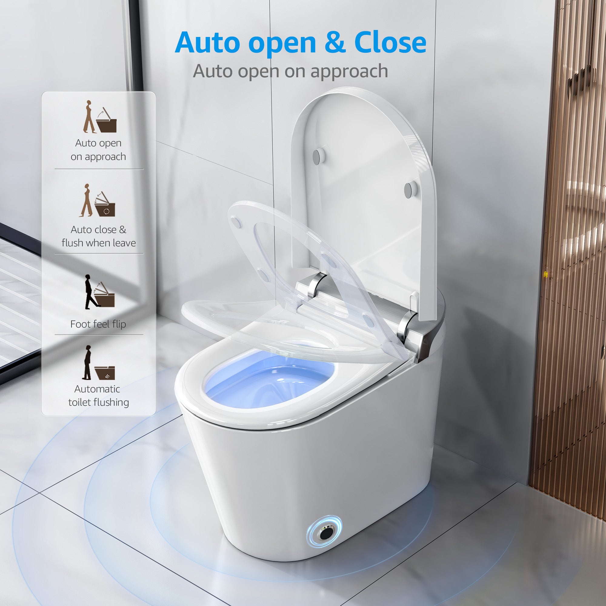 YULIKA-G7 PRO 1.31 Gallons Per Minute GPF Elongated Floor Mounted Smart Bide Toilet with Aromasphy System