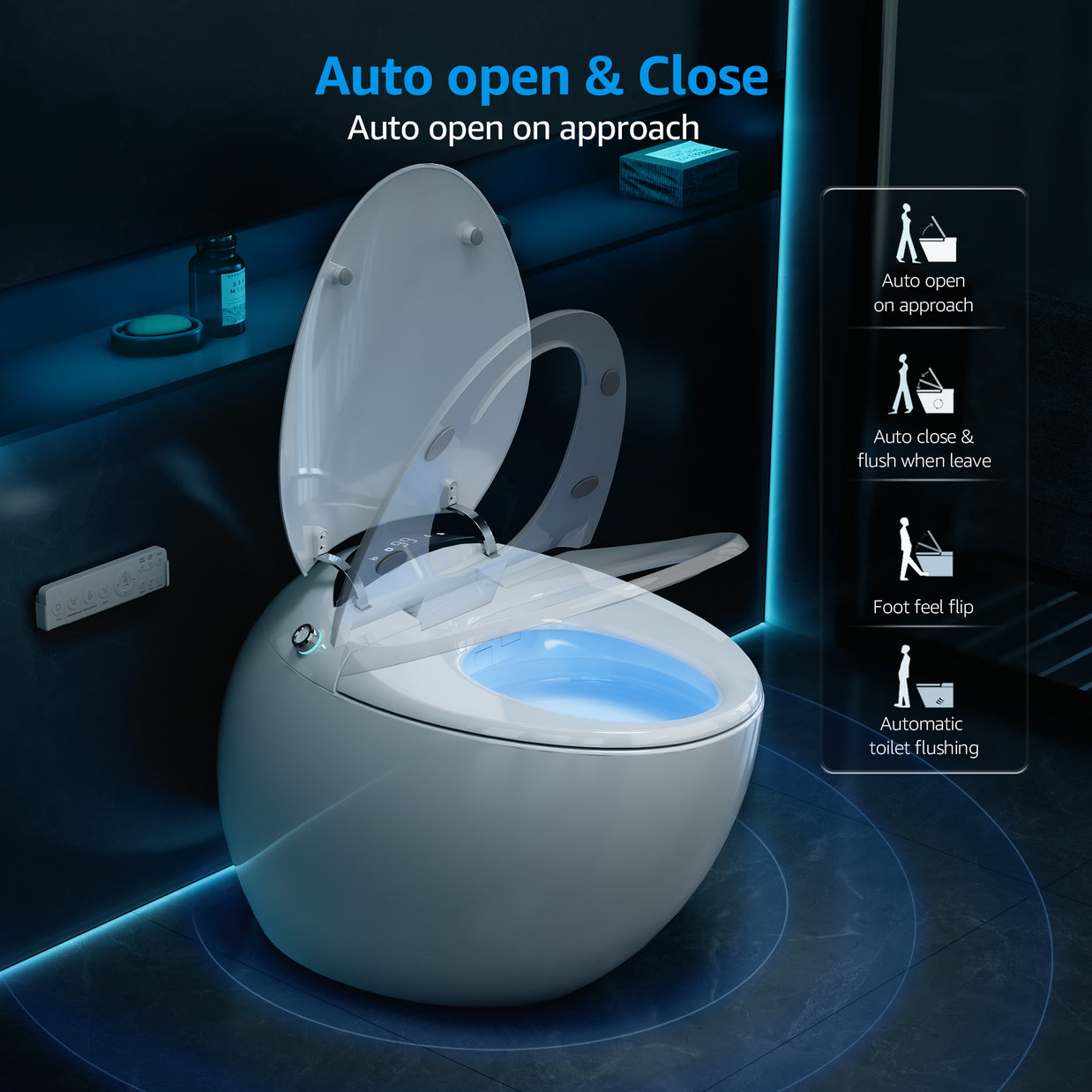 YULIKA-Y1 Elongated Comfort Height Floor Mounted Bidet Toilet Exotic Smart Toilet (Seat Included)