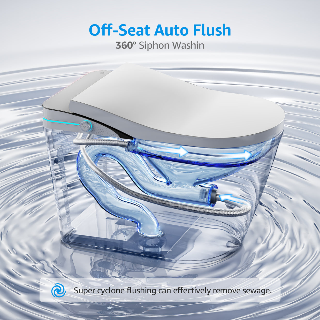 YULIKA-K1 Digital Screen Elongated Floor Mounted Bidet Smart Toilet for Bedroom