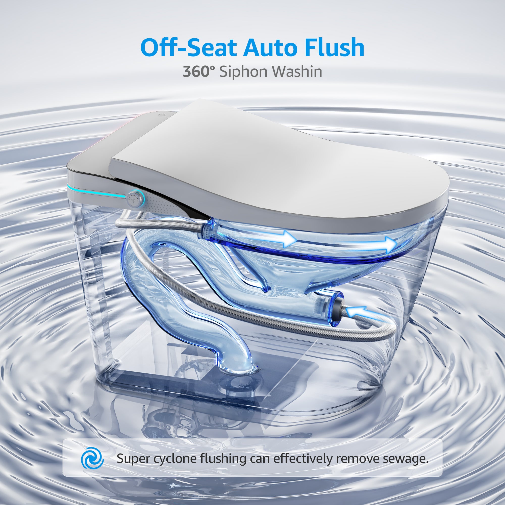 YULIKA-K1 Digital Screen Elongated Floor Mounted Bidet Smart Toilet for Bedroom