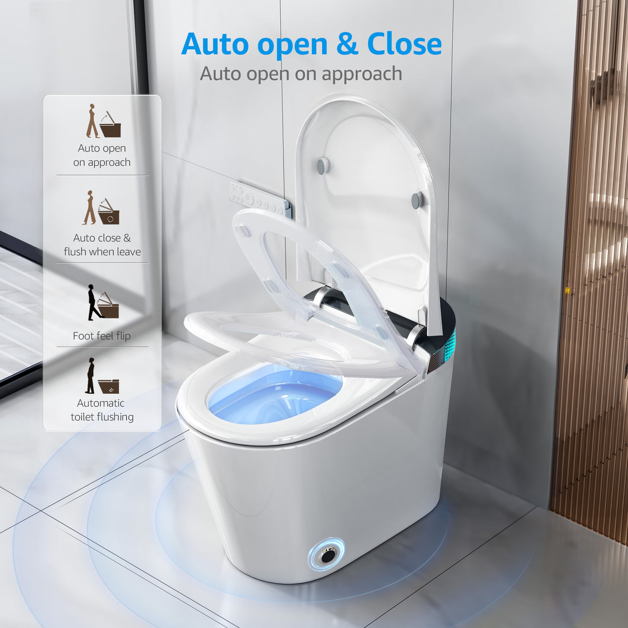 YULIKA-G5 1.31 Gallons Per Minute GPF Elongated Floor Mounted Bidet Smart Toilet with Aromasphy System