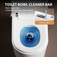 YULIKA U7 Elongated Smart Bidet Toilet, 1.28 GPF Dual Flush with Heated Seat, Foam Shield, Auto Open/Close, Warm Water and Air Dryer – White