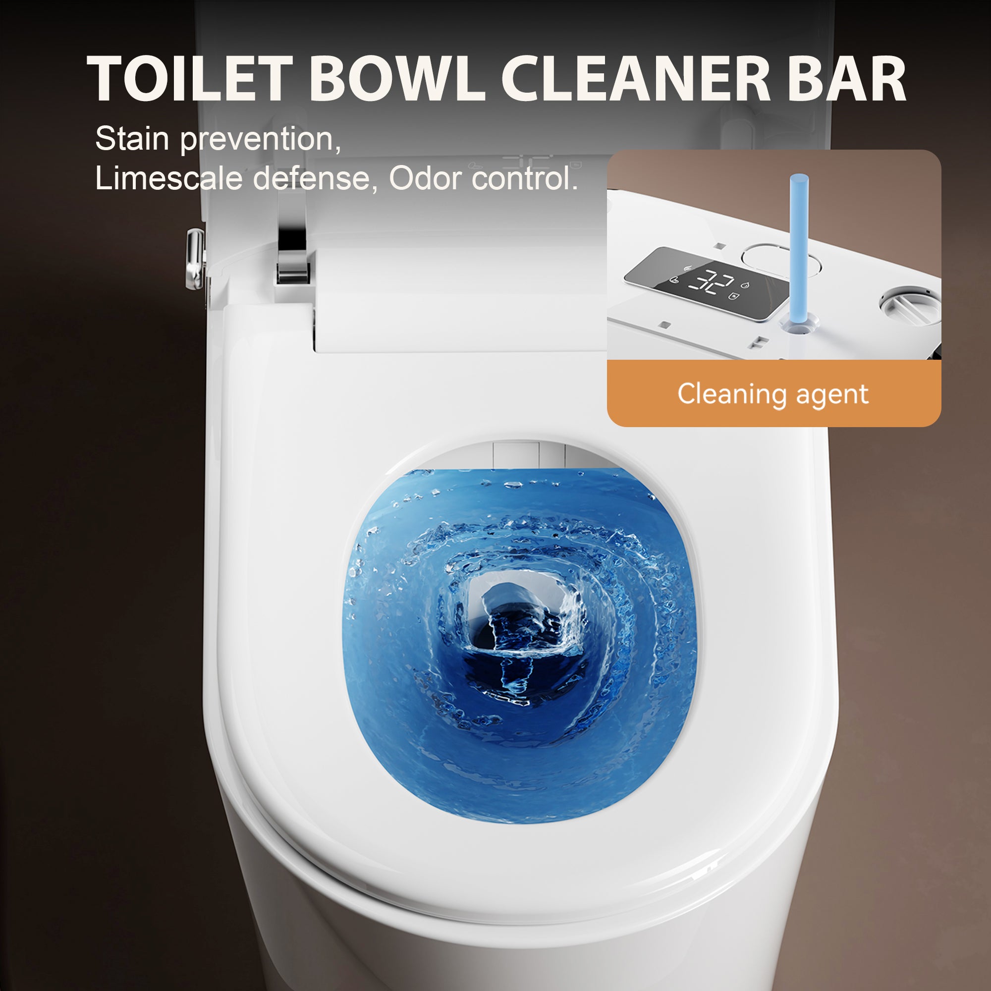 YULIKA U7 Elongated Smart Bidet Toilet, 1.28 GPF Dual Flush with Heated Seat, Foam Shield, Auto Open/Close, Warm Water and Air Dryer – White