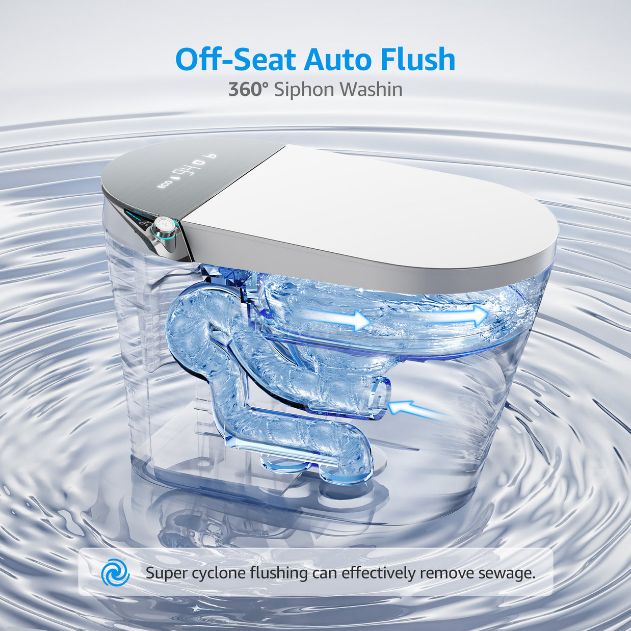 YULIKA-G7 PRO 1.31 Gallons Per Minute GPF Elongated Floor Mounted Smart Bide Toilet with Aromasphy System