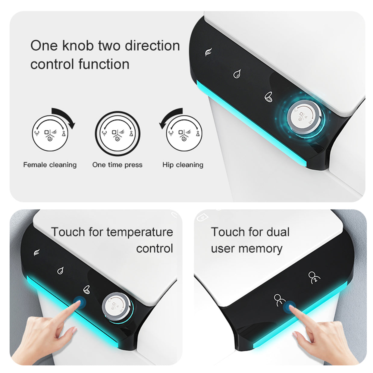 YULIKA-U1 Touchscreen Smart Bidet Toilet with Aromatherapy System