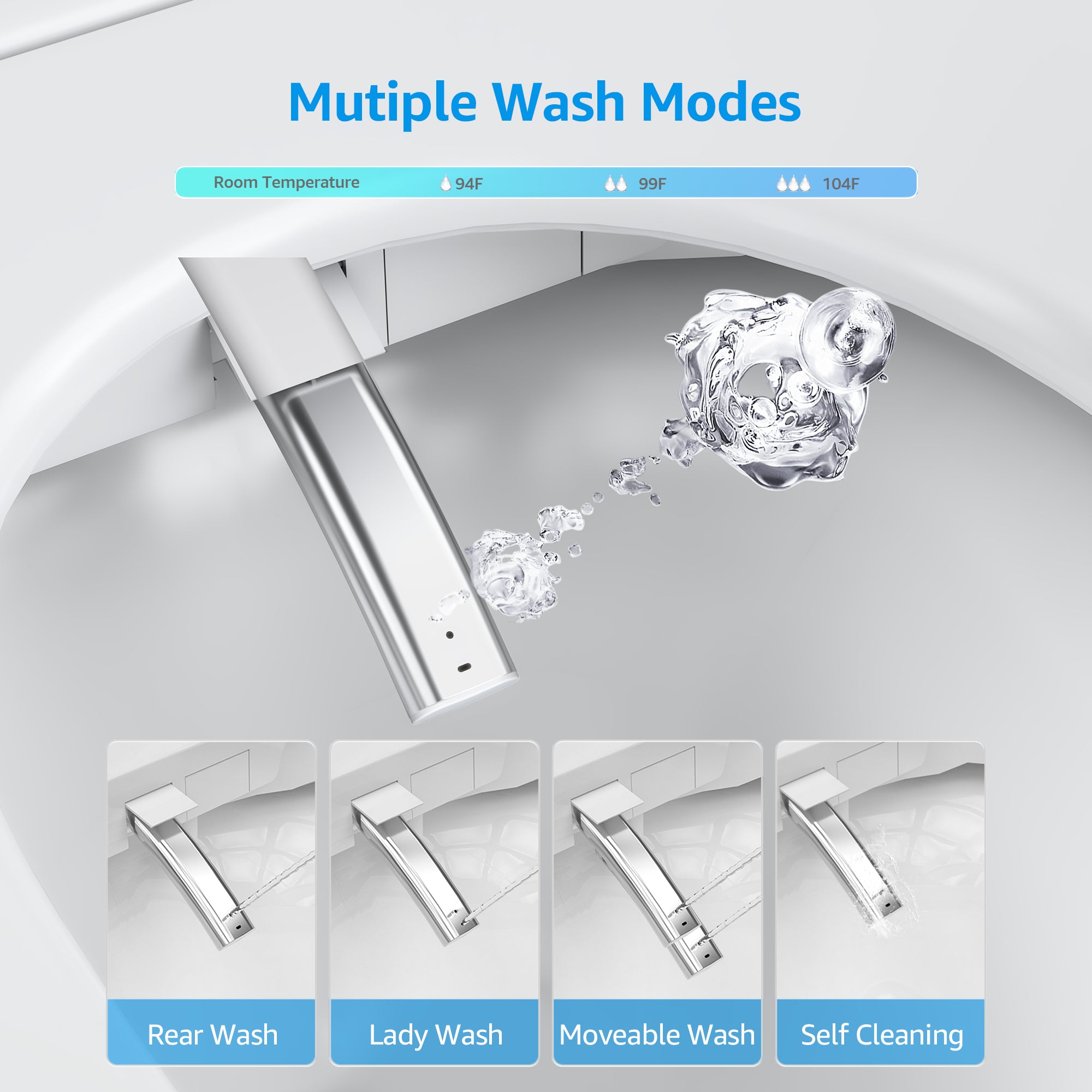 YULIKA-K1 Digital Screen Elongated Floor Mounted Bidet Smart Toilet for Bedroom