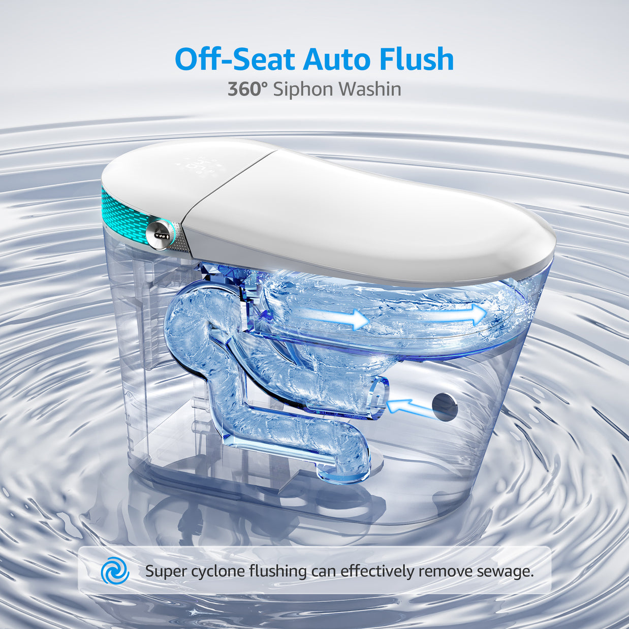 YULIKA-G5 1.31 Gallons Per Minute GPF Elongated Floor Mounted Bidet Smart Toilet with Aromasphy System