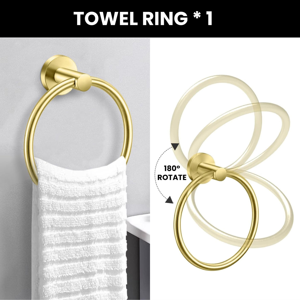 YULIKA Modern 5/6 - Piece Bathroom Hardware Set