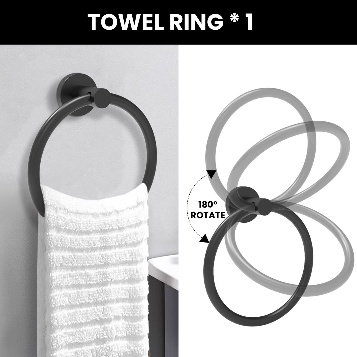 YULIKA Modern 5/6 - Piece Bathroom Hardware Set