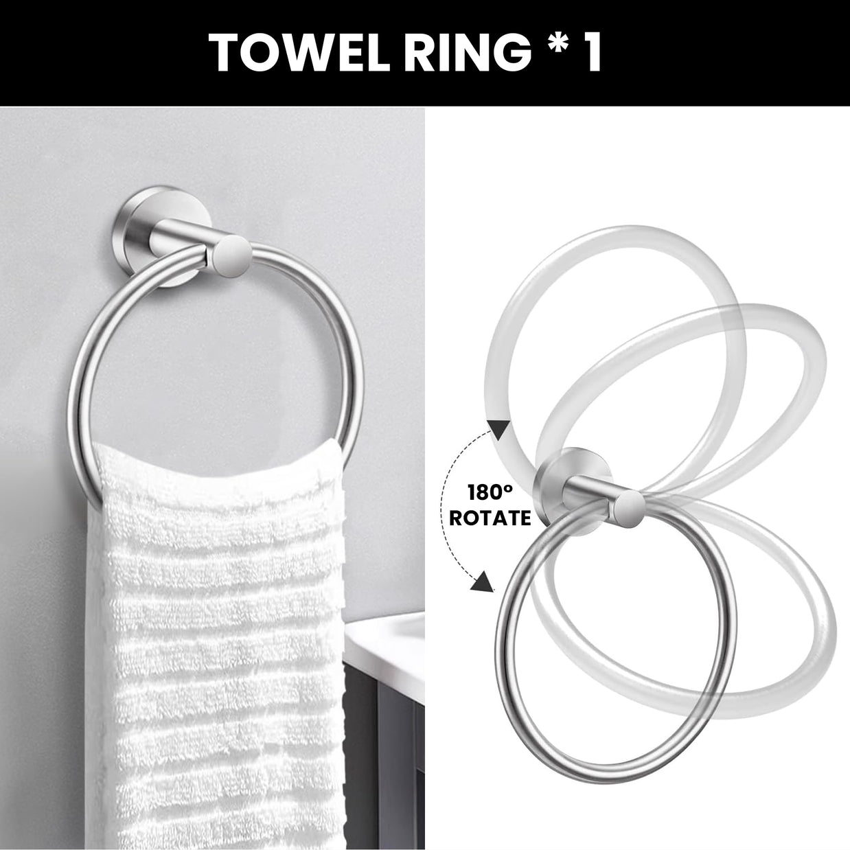 YULIKA Modern 5/6 - Piece Bathroom Hardware Set