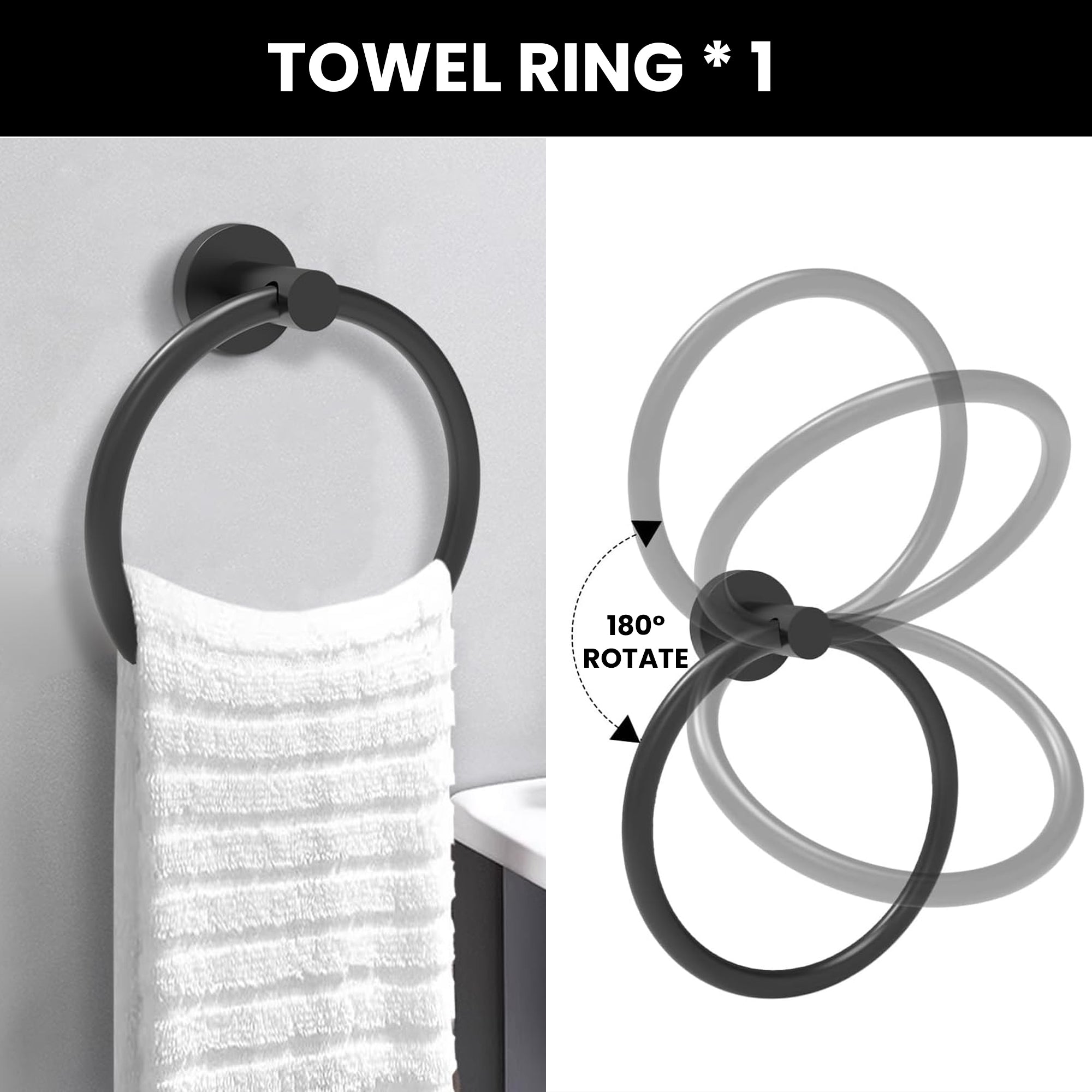 YULIKA Modern 5/6 - Piece Bathroom Hardware Set