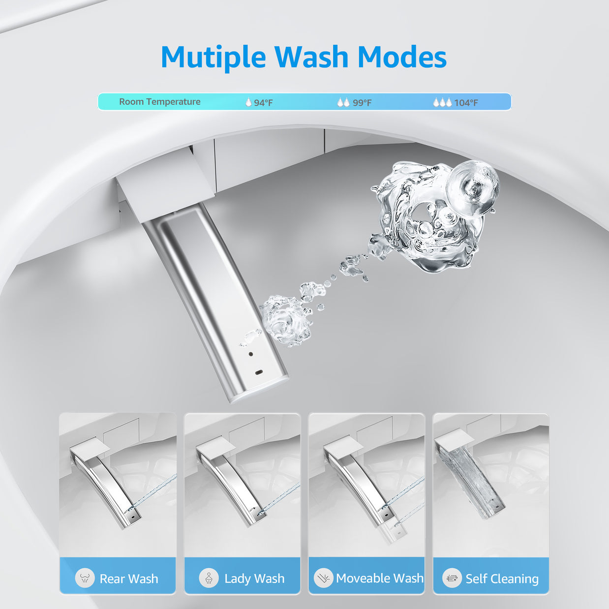 YULIKA-Y1 Elongated Comfort Height Floor Mounted Bidet Toilet Exotic Smart Toilet (Seat Included)