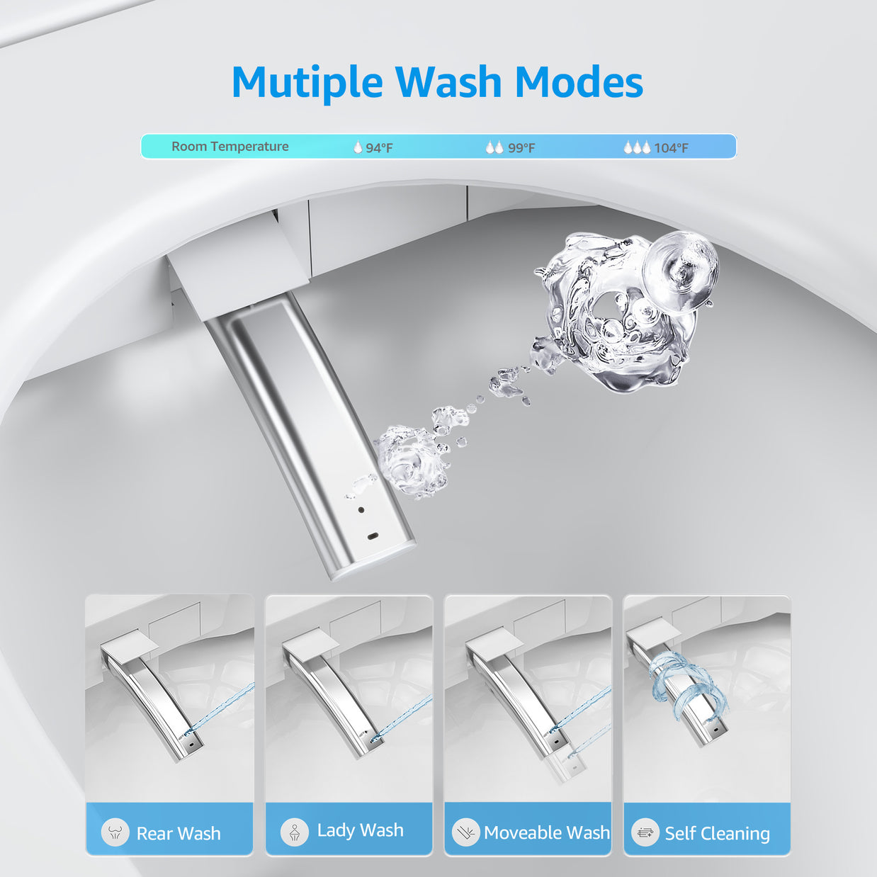 YULIKA-U1 Touchscreen Smart Bidet Toilet with Aromatherapy System