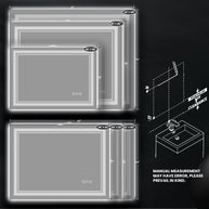 YULIKA Front Light and Backlit Mirror Rectangular Frameless Anti-Fog Lighted Wall Bathroom Vanity Mirror