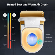 YULIKA-K1 Digital Screen Elongated Floor Mounted Bidet Smart Toilet for Bedroom