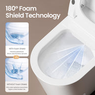 YULIKA U7 Elongated Smart Bidet Toilet, 1.28 GPF Dual Flush with Heated Seat, Foam Shield, Auto Open/Close, Warm Water and Air Dryer – White