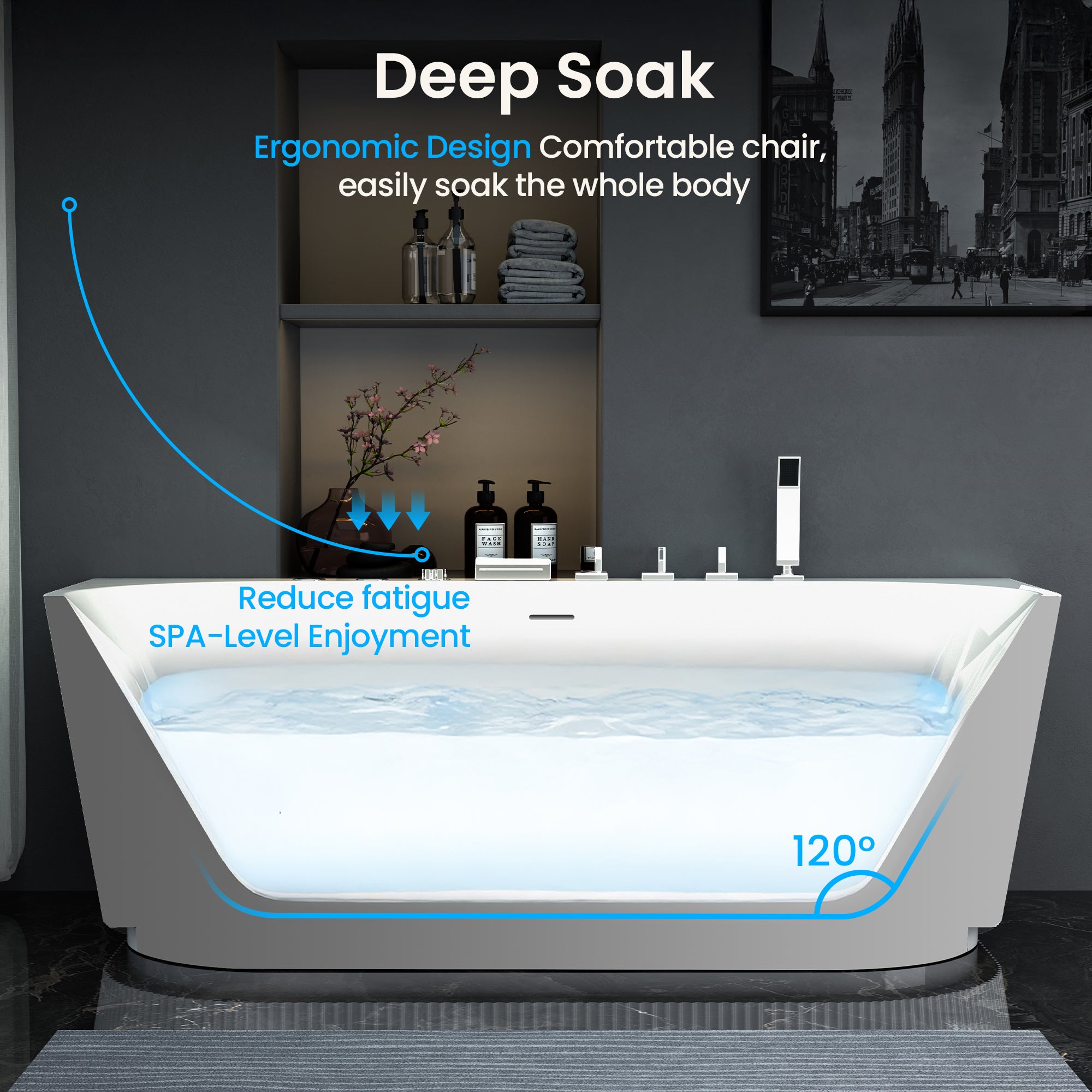 Freestanding Whirlpool Bathtub 67