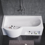 YULIKA 59.06 in x 33.46 in Freestanding Soaking Solid Surface Acrylic Bathtub with Ergonomic Design