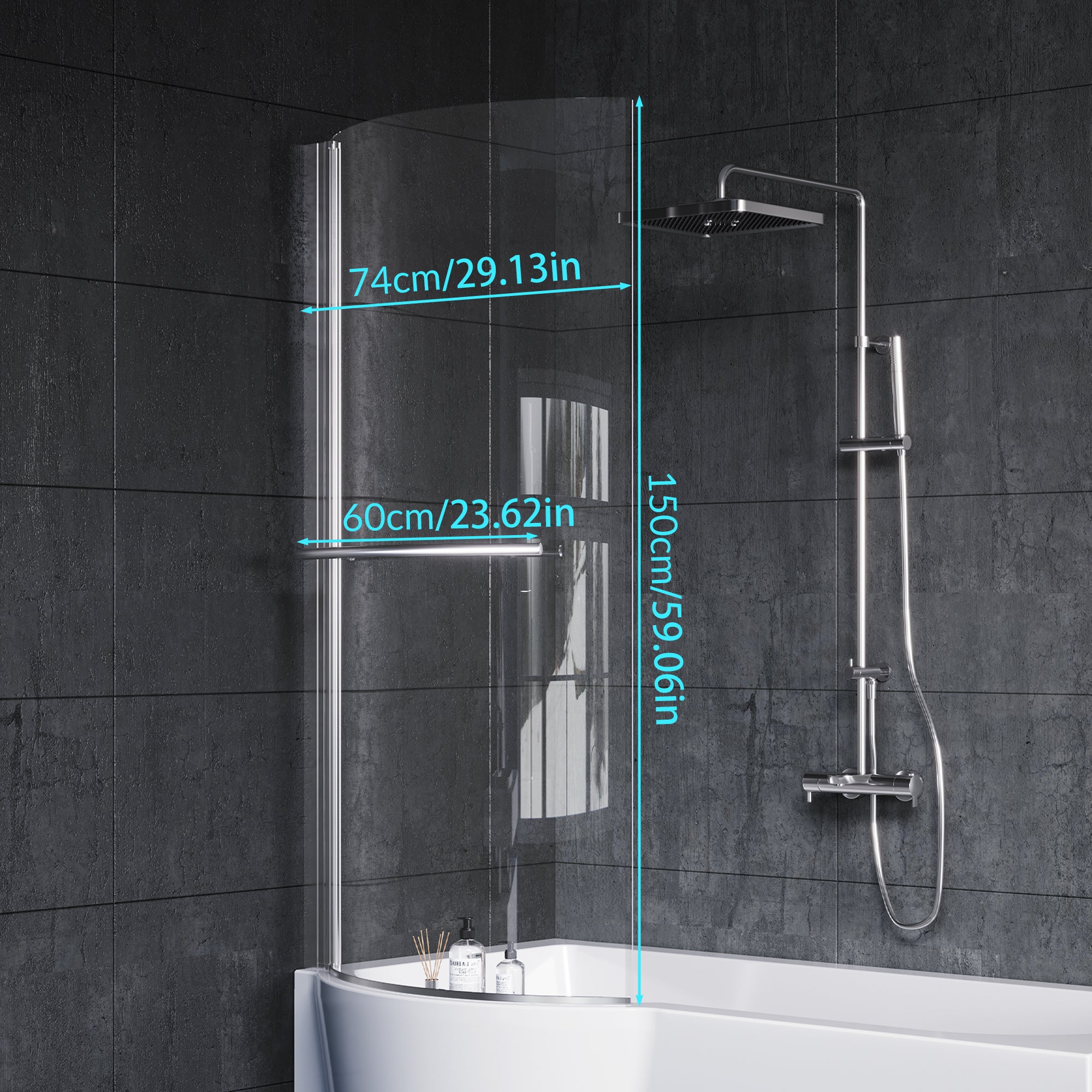 YULIKA 59.06 in x 33.46 in Freestanding Soaking Solid Surface Acrylic Bathtub with Ergonomic Design, Nano-Glass Water-Repellent Feature