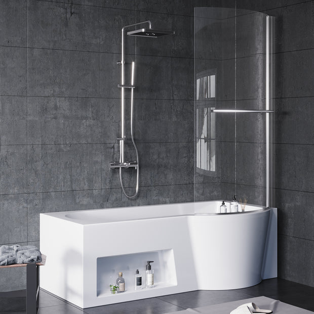 YULIKA 66.93 in x 27.56 in Freestanding Soaking Solid Surface Acrylic Bathtub with Ergonomic Design, Nano-Glass Water-Repellent Feature