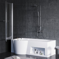 YULIKA 59.06 in x 33.46 in Freestanding Soaking Solid Surface Acrylic Bathtub with Ergonomic Design, Nano-Glass Water-Repellent Feature