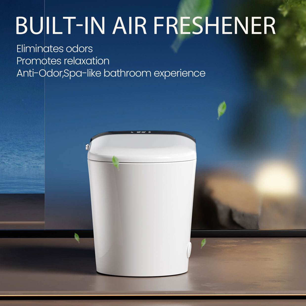 YULIKA U7 Elongated Smart Bidet Toilet, 1.28 GPF Dual Flush with Heated Seat, Foam Shield, Auto Open/Close, Warm Water and Air Dryer – White