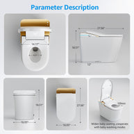 YULIKA-K1 Digital Screen Elongated Floor Mounted Bidet Smart Toilet for Bedroom