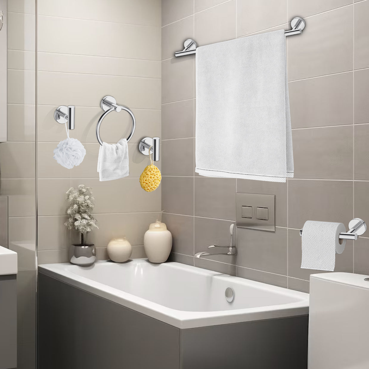 YULIKA Modern 5/6 - Piece Bathroom Hardware Set