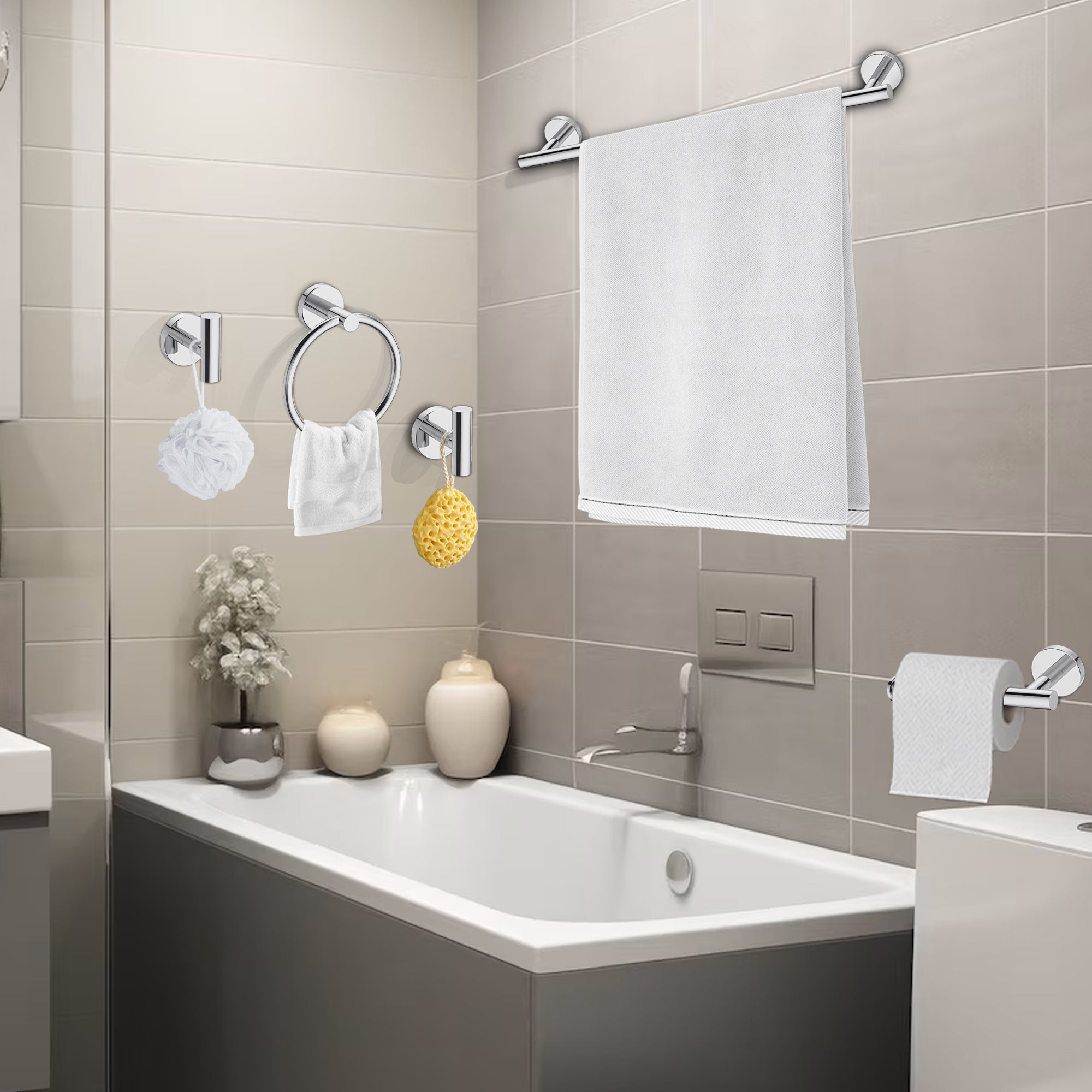 YULIKA Modern 5/6 - Piece Bathroom Hardware Set