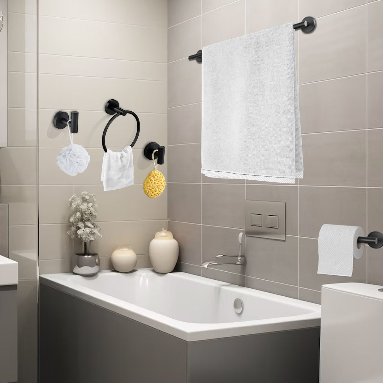 YULIKA Modern 5/6 - Piece Bathroom Hardware Set