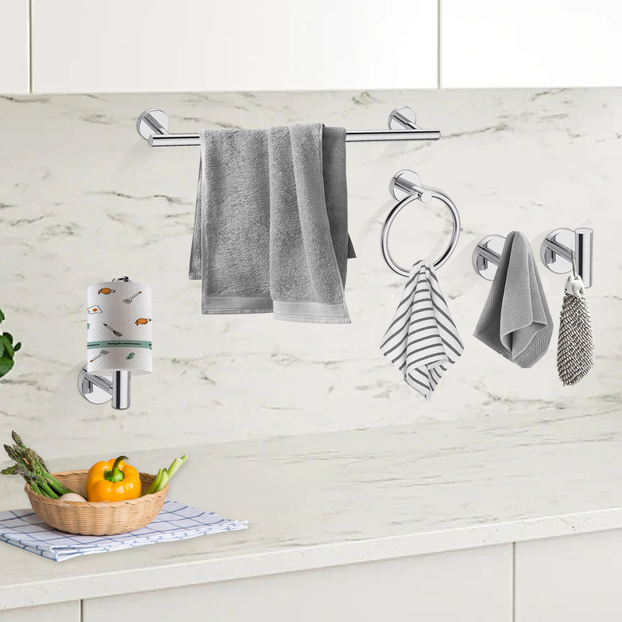YULIKA Modern 5/6 - Piece Bathroom Hardware Set