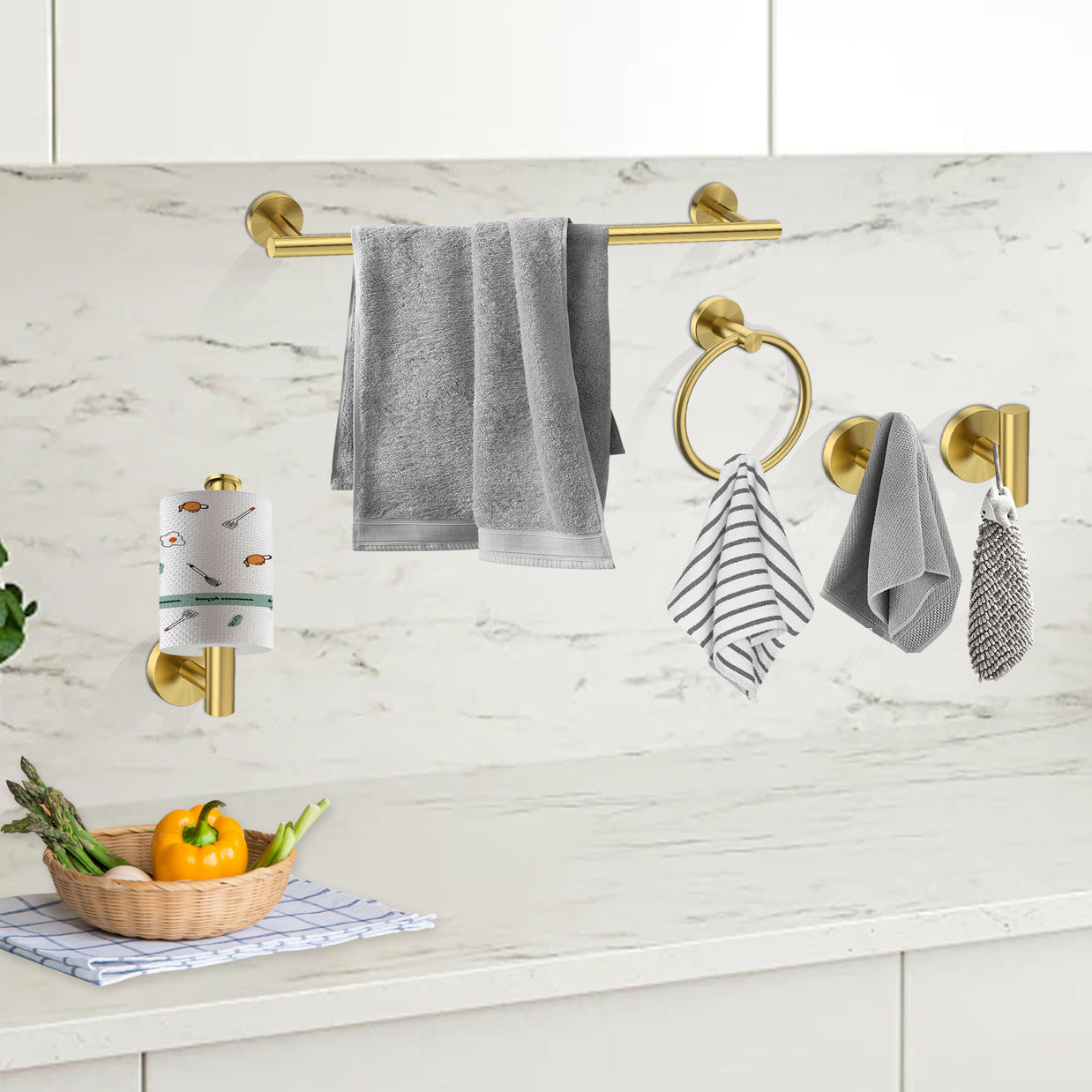 YULIKA Modern 5/6 - Piece Bathroom Hardware Set