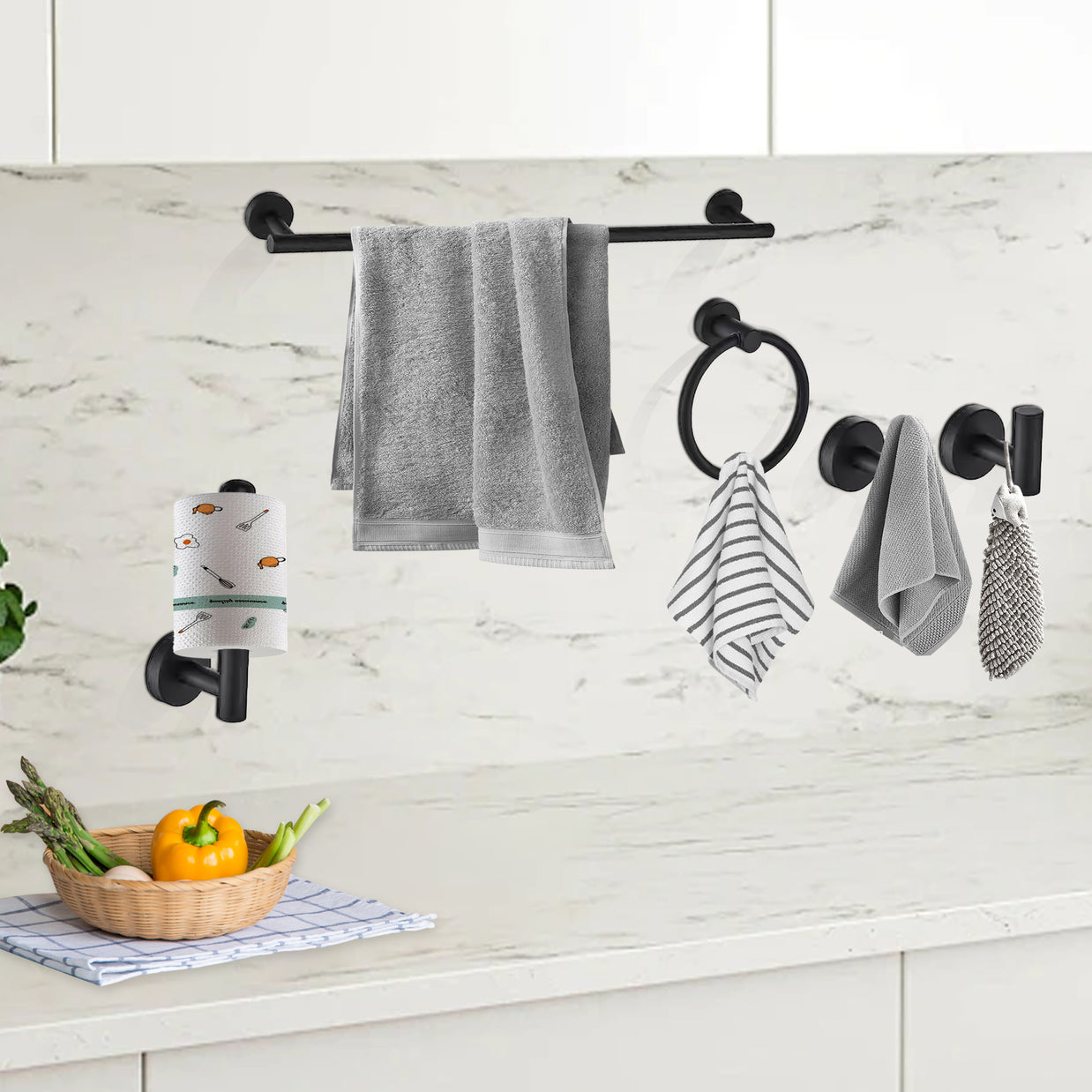 YULIKA Modern 5/6 - Piece Bathroom Hardware Set